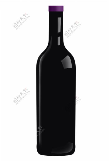 精致的黑色红酒酒瓶