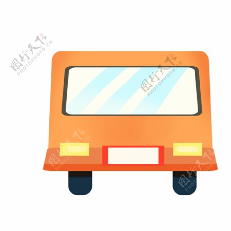 橘色的汽车装饰插画