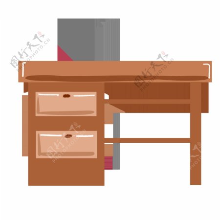 实木电脑桌子插图
