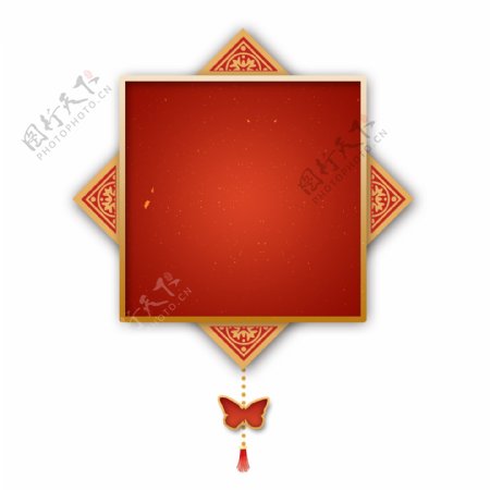 古风中国红色节日标题栏春节边框