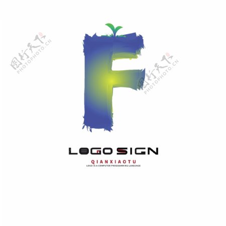 字母F炫彩logo渐变简约商业大气矢量