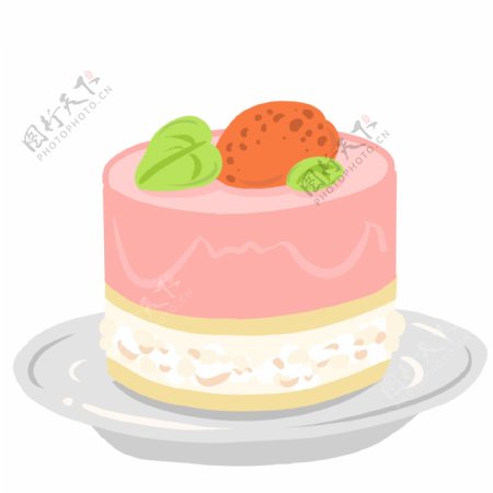 美食蛋糕粉色卡通