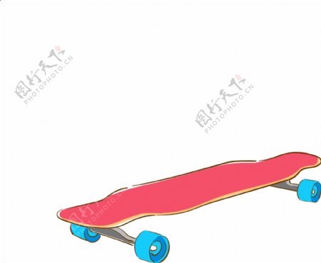 滑板运动青春卡通矢量元素