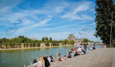法国塞纳河唯美风景