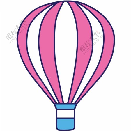 粉色热气球卡通透明素材