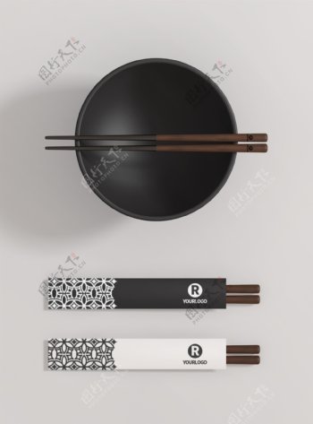 原创模型碗筷子餐饮样机包装