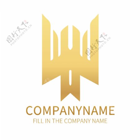 金属渐变几何矩形商务公司logo标志