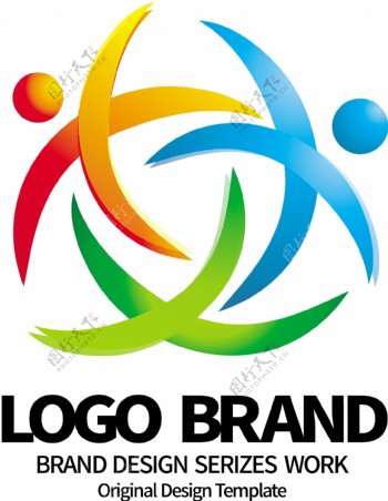 创意红蓝线条X字母公司LOGO标志设计