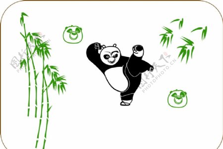 功夫熊猫竹子竹叶