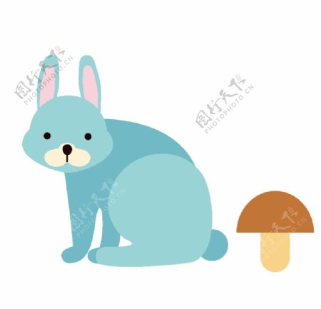 蓝色可爱小兔子