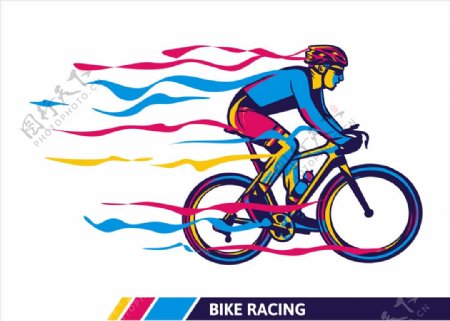 自行车运动比赛插画插图