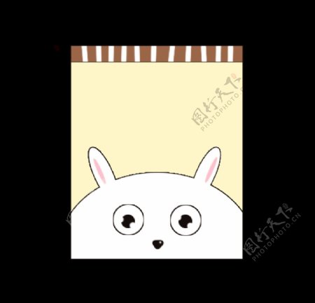 卡通文本小兔叽白兔子动物元素