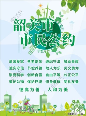 绿色文明城市市民公约宣传海报