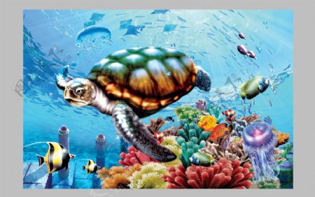 海底世界海龟