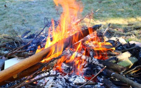 火木材柴火焰烧伤热