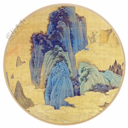 新中式梅花画框山水中式画图