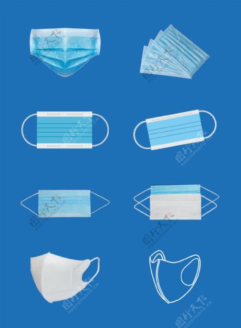 口罩医用口罩防疫口罩矢量口罩