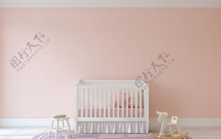 粉色婴儿床背景