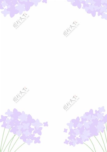 紫色花束小清新背景图插图设计
