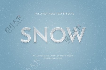 字体样式雪景效果