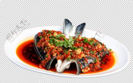 剁椒鱼头食物食材海报合成素材