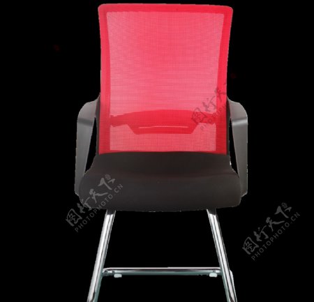 红黑色时尚办公椅正面