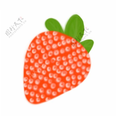 手绘草莓水果卡通图案素材