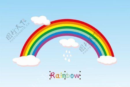 彩虹矢量图卡通儿童素材