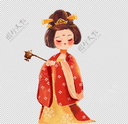 唐朝女性人物国风合成海报素材