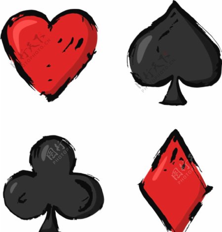 扑克牌四色图案