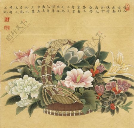中式古典花鸟工笔画