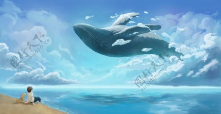 飞翔的大鱼漫画海报