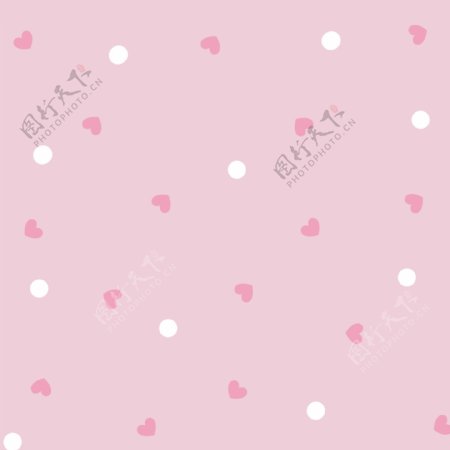 粉色爱心白色小点粉红壁纸