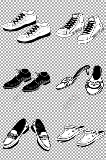 卡通黑白鞋子