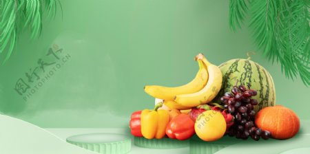 食品水果公益绿色清新背景素材