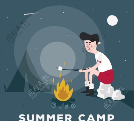 创意夏季野营男子图片