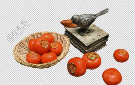 柿子水果装饰海报素材图片