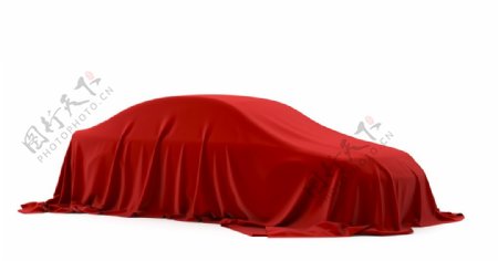 红色绸缎覆盖汽车背景海报素材图片
