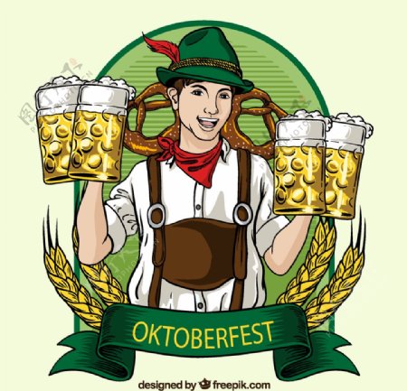 德国啤酒节酒保图片