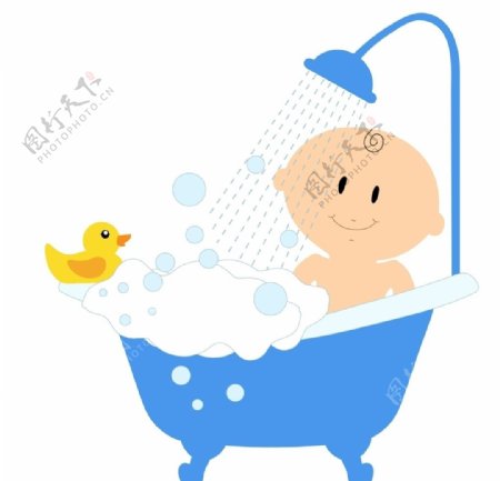 宝宝洗澡图片