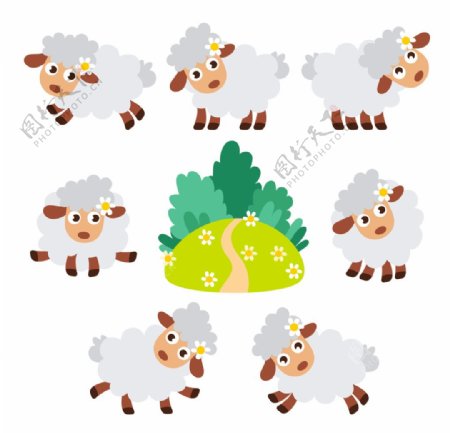 羊卡通羊手绘羊动物图片