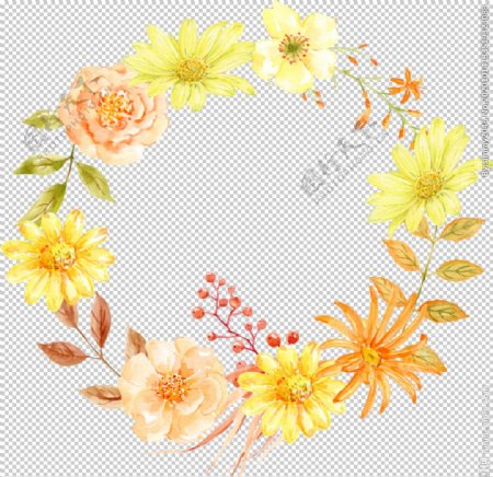 鲜艳水彩花朵装饰图片