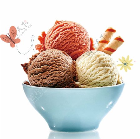 彩球巧克力冰淇淋png素材图片