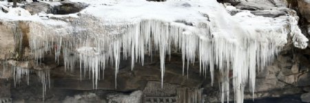 黄河壶口瀑布冬天图片