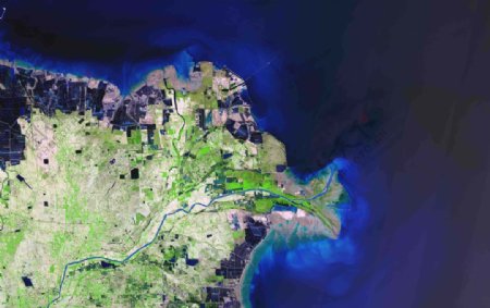 黄河入海口卫星影像图图片