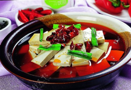 豫菜水煮麻辣豆腐三鲜图片