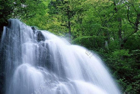 山水瀑布美景摄影美图图片