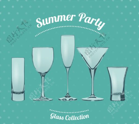 夏日派对玻璃杯图片