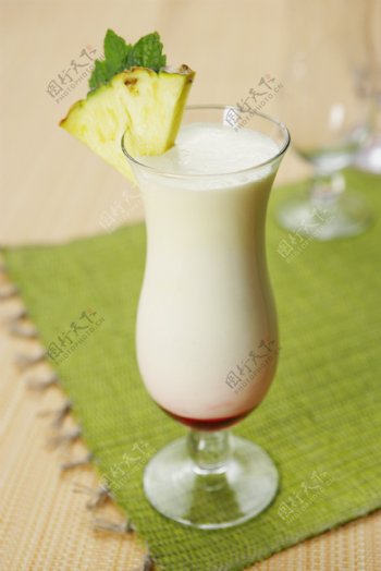 菠萝果汁饮品饮料背景素材图片