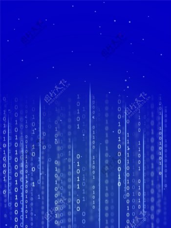 藍色粒子大數據科技背景圖片